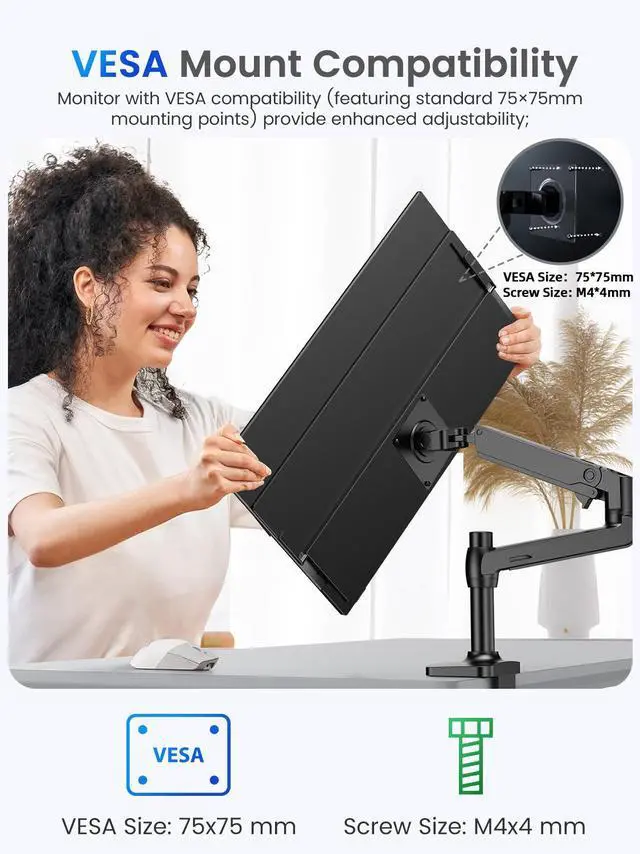 Alt view image 7 of 7 - UPERFECT Portable Monitor 18.5-inch 120HZ Touchscreen 100% sRGB FHD FreeSync IPS HDR w/VESA & Stand 180° Adjustable Ultra-Slim & Lightweight Frameless Gaming Display, Travel Second Monitor for Laptop