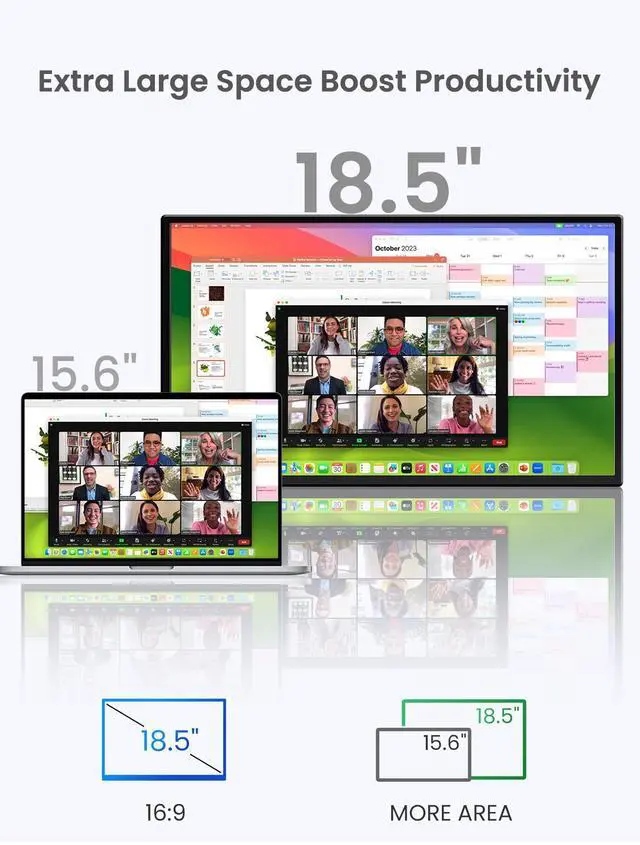 Alt view image 2 of 7 - UPERFECT 18.5" 120Hz Touchscreen Portable Monitor 1080P For Xbox PS Gaming  Monitor 120Hz w/180° Adjustable Stand &VESA