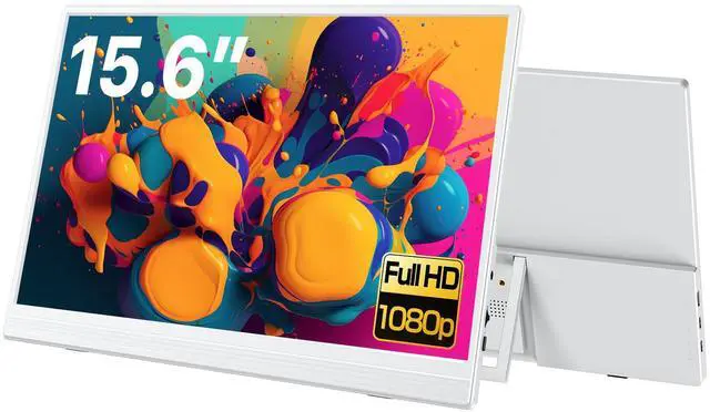 Main image of UPERFECT 15.6" FHD 1080P IPS Eye-Care White Portable Monitor with 180° Adjustable Stand, Built-in Dual Speakers, Travel Monitor for Laptop, PC, Phone, PS5/4, Xbox, Switch