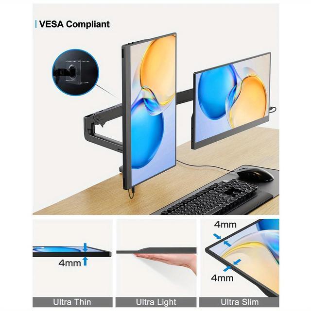 Alt view image 2 of 7 - UPERFECT 15.6 Inch Ultra Slim Portable Monitor - FHD IPS Laptop Screen Extender with Adjustable Stand | USB-C Compatible | Ideal for Travel, Office, Gaming & Learning