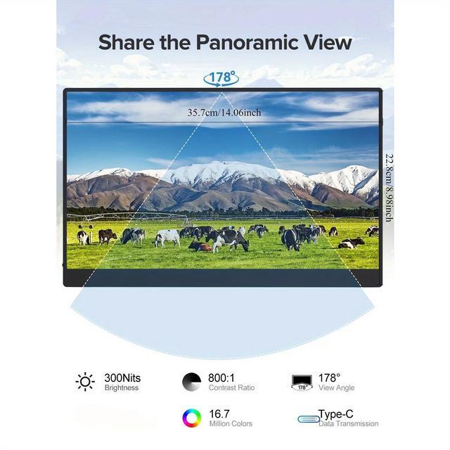 Alt view image 5 of 7 - UPERFECT 15.6 Inch Ultra Slim Portable Monitor - FHD IPS Laptop Screen Extender with Adjustable Stand | USB-C Compatible | Ideal for Travel, Office, Gaming & Learning