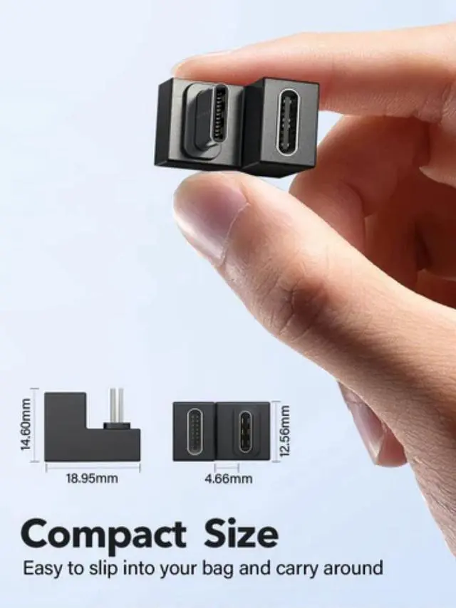 Alt view image 4 of 7 - UPERFECT Adapter USB C Female to USB Male Adapter | U-Shape 180° Flip Design | 144Hz 4K 10Gbps | Cable Management Solution for Monitors & Laptops