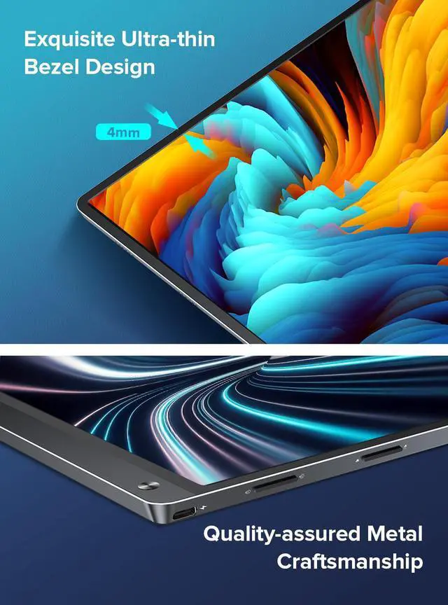 Alt view image 4 of 7 - UPERFECT 15.6" Portable Monitor 120Hz Touchscreen | 1080P IPS HDR | 10800mAh Battery, Reverse Charging | Quad Speakers, Smart Case | Single Cable Connectivity for Work & Gaming
