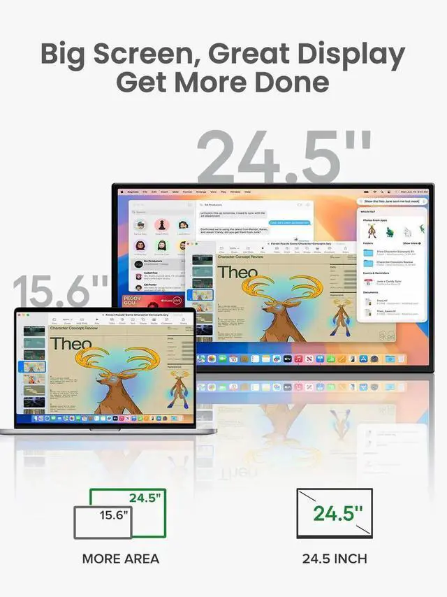 Alt view image 4 of 7 - UPERFECT 24.5" 2K 165Hz Touchscreen Portable Monitor, QHD FreeSync IPS HDR, 180° Adjustable Stand, USB - C & HDMI, for Gaming/Travel/Laptop/Switch/Phone