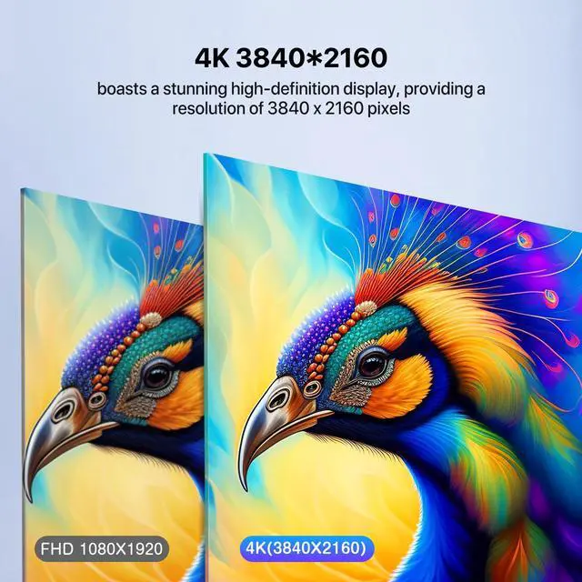 Alt view image 4 of 7 - UPERFECT Portable Monitor 4K, 17.3'' UHD FreeSync 100% Adobe RGB 500 Nits Brightness HDR IPS 2 Speakers Eye Care Game Display Type-C DP HDMI for Xbox PS4 Switch Laptop PC Phone Mac, VESA & Smart Case