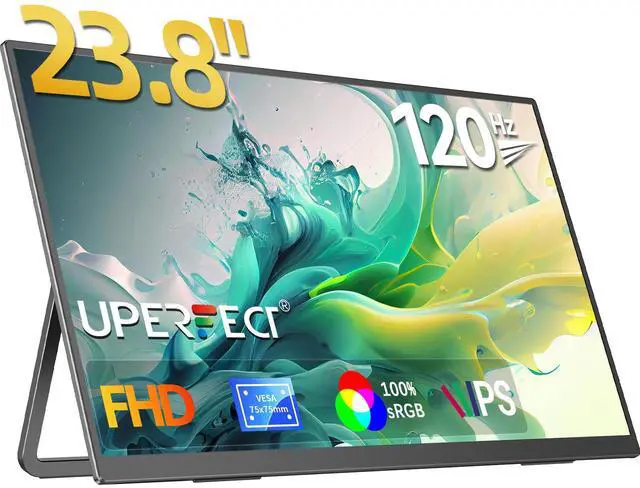 Main image of UPERFECT 24" 120Hz Gaming Monitor with Adjustable Stand & VESA Mount, HDMI USB-C Ports, 1ms Response Esports Monitor IPS Display for PC, PS5, Xbox, Switch, Mac