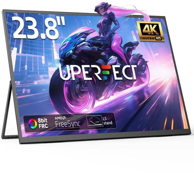Main image of UPERFECT 23.8 4K Portable Monitor - UHD 3840*2160, 100%sRGB IPS, Speakers, USB-C/HDMI, 180° Adjustable Stand for Laptops, Consoles & More