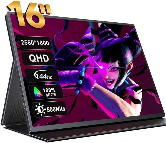 Main image of UPERFECT 16" Portable Monitor 2K 144HZ HDR FreeSync Portable Gaming Monitor w/VESA & Smart Case Matte IPS Eye Care External Second Screen For Laptop, PS5, Xbox, Switch