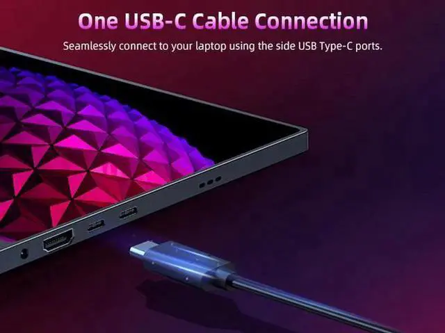 Alt view image 7 of 7 - UPERFECT 15.6" 4K UHD FreeSync Monitor with 100% AdobeRGB, 450 Nits Brightness, Dual Type-C, HDMI, VESA Mount & Smart Case