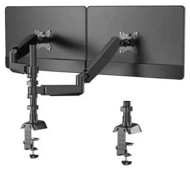 Alt view image 3 of 5 - UPERFECT Dual - Arm Pneumatic Monitor Mount - VESA Compatible, 360° Rotation, for 13"-32" Displays, 2 - 9KG Load Black Dual Monitor Desk Mount Adjustable Stand, Fits Screens up to 32"