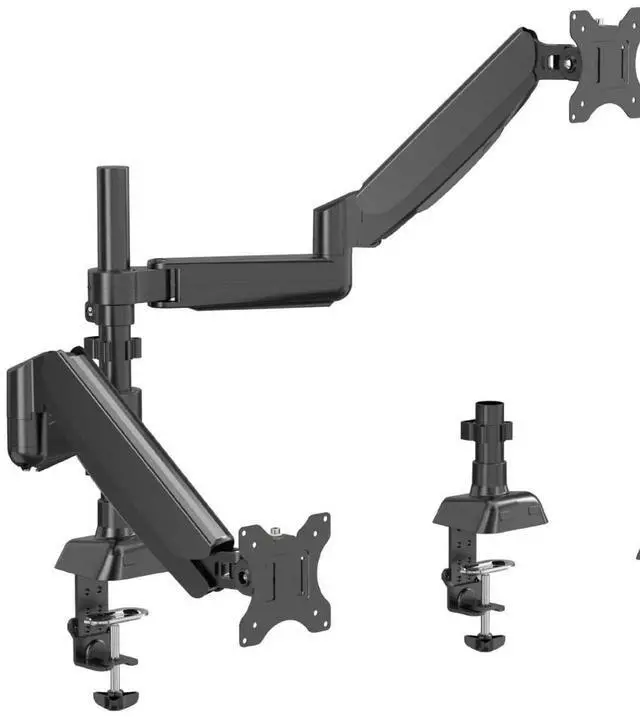 Alt view image 5 of 5 - UPERFECT Dual - Arm Pneumatic Monitor Mount - VESA Compatible, 360° Rotation, for 13"-32" Displays, 2 - 9KG Load Black Dual Monitor Desk Mount Adjustable Stand, Fits Screens up to 32"