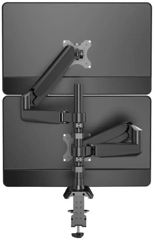 Alt view image 4 of 5 - UPERFECT Dual - Arm Pneumatic Monitor Mount - VESA Compatible, 360° Rotation, for 13"-32" Displays, 2 - 9KG Load Black Dual Monitor Desk Mount Adjustable Stand, Fits Screens up to 32"