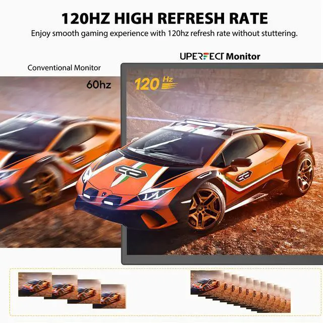 Alt view image 4 of 7 - UPERFECT 18.5" 120Hz 1080P Touchscreen Portable Monitor 120Hz Gaming Monitor 1ms FreeSync Ultra Slim HDMI USB C w/VESA