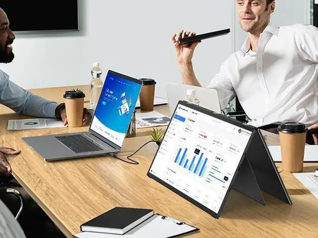 Alt view image 7 of 7 - UPERFECT Delta 15.6" Dual Monitor 1080P HDR, 360° Foldable Portable Laptop Screen Extender with Stand for Laptop, PC, Phone, and Game Console (No Driver Needed)