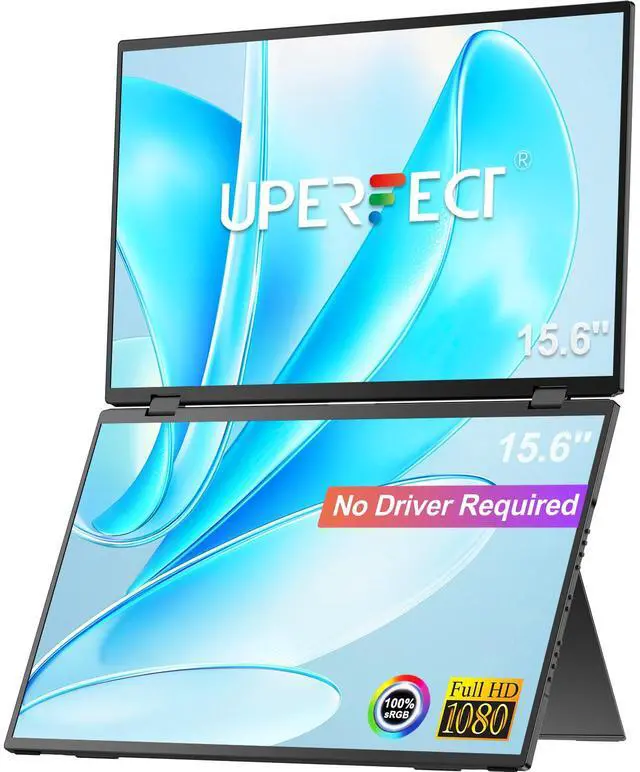 Main image of UPERFECT Delta 15.6" Dual Monitor 1080P HDR, 360° Foldable Portable Laptop Screen Extender with Stand for Laptop, PC, Phone, and Game Console (No Driver Needed)