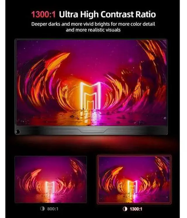 Alt view image 6 of 7 - UPERFECT 15.6" 4K UHD FreeSync Monitor with 100% AdobeRGB, 450 Nits Brightness, Dual Type-C, HDMI, VESA Mount & Smart Case