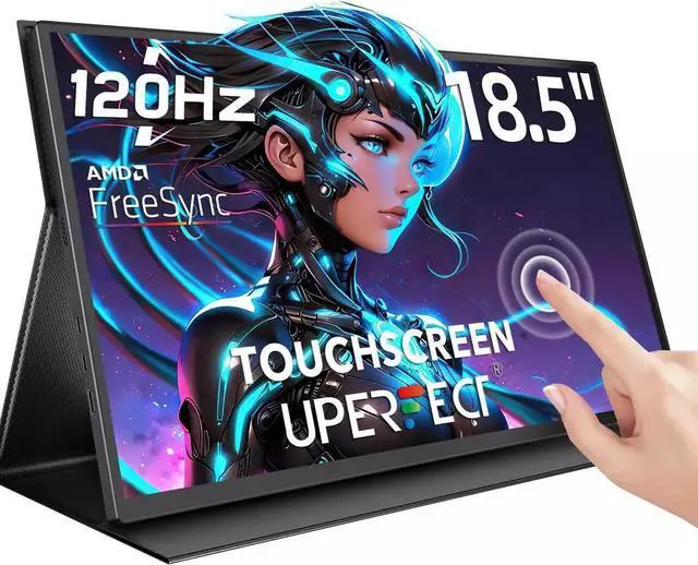 Main image of UPERFECT 18.5" 120Hz Touchscreen Portable Monitor 1080P 120Hz Gaming Monitor 1ms FreeSync Ultra Slim HDMI USB C w/VESA
