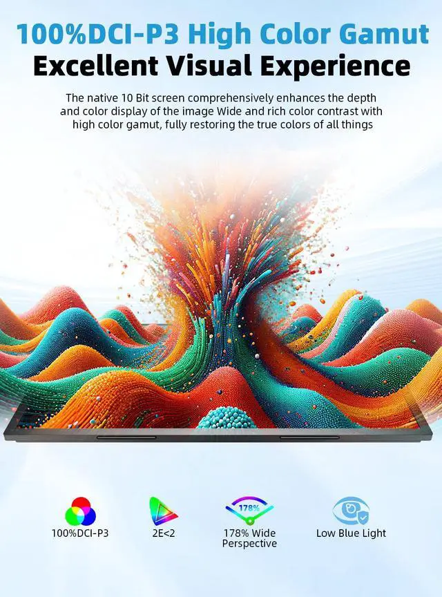 Alt view image 6 of 7 - UPERFECT Portable Monitor 18.4" 4K 60Hz 10-Bit HDR IPS Gaming Monitor with VESA, 180° Adjustable Stand, Ultra-Slim & Lightweight Frameless Design, FreeSync, Portable Travel Second Monitor for Laptops