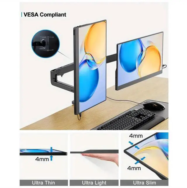 Alt view image 3 of 7 - UPERFECT 15.6 Inch Ultra Slim Portable Monitor - FHD IPS Laptop Screen Extender with Adjustable Stand | USB-C Compatible | Ideal for Travel, Office, Gaming & Learning