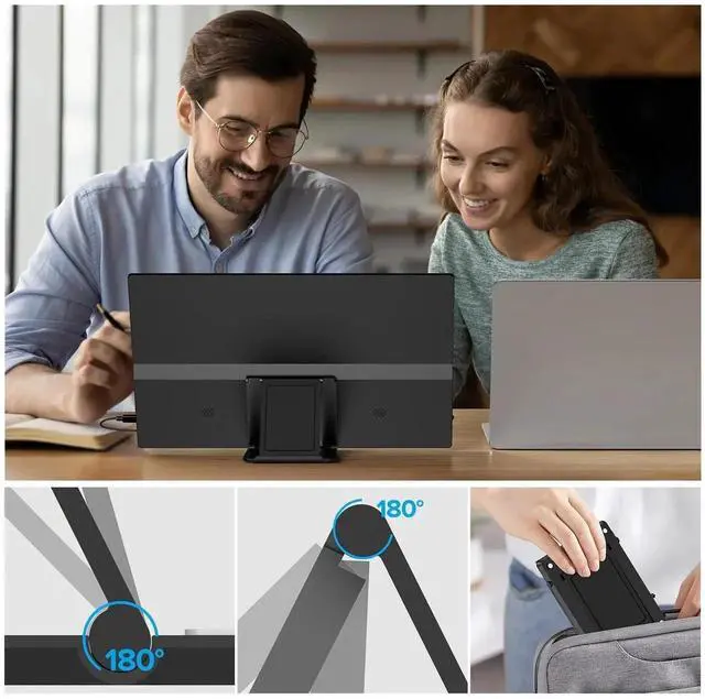 Alt view image 5 of 7 - UPERFECT 15.6 Inch Ultra Slim Portable Monitor - FHD IPS Laptop Screen Extender with Adjustable Stand | USB-C Compatible | Ideal for Travel, Office, Gaming & Learning