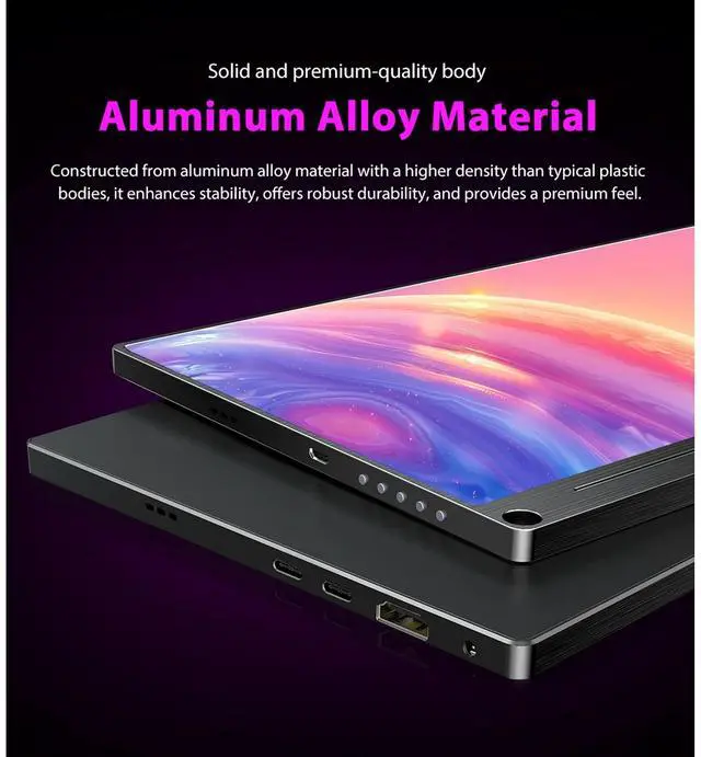 Alt view image 6 of 7 - UPERFECT 15.6" 4K Ultra HD Portable Monitor - 600nits, 100% sRGB, IPS Panel, USB-C, Game & Multi-Device Compatible