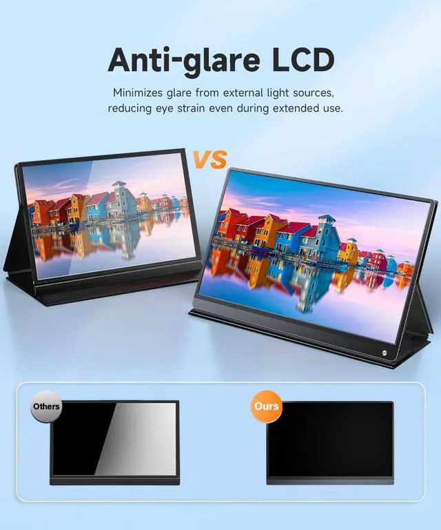 Alt view image 7 of 7 - UPERFECT 15.6" Portable Monitor 120Hz Touchscreen | 1080P IPS HDR | 10800mAh Battery, Reverse Charging | Quad Speakers, Smart Case | Single Cable Connectivity for Work & Gaming