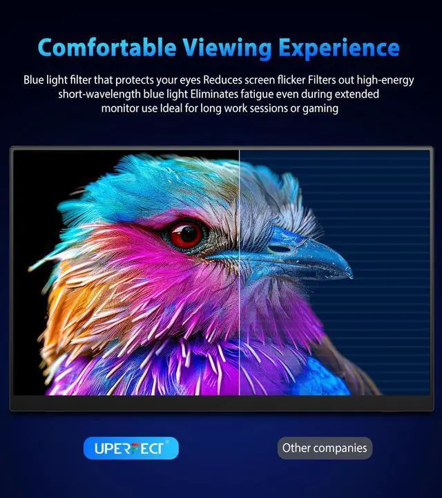 Alt view image 2 of 7 - UPERFECT 16" 2K 240Hz Portable Monitor 2560x1600, 0.1ms, 400 Nits, 100% DCI-P3 Gaming Monitor Laptop Monitors Built-in 180° Adjustable Stand Type-C IPS Eye Care External Second Screen for Laptops