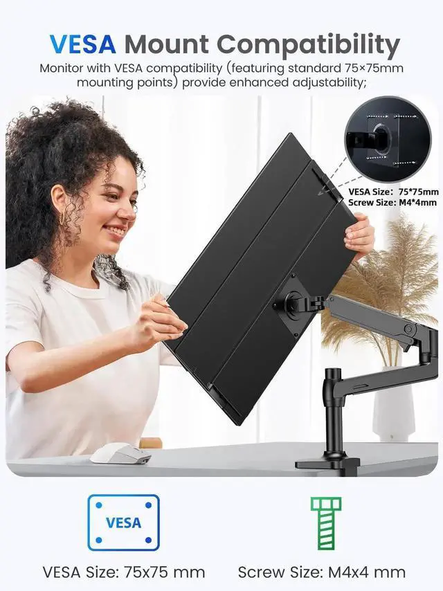 Alt view image 7 of 7 - UPERFECT 18.5" 120Hz Touchscreen Portable Monitor 1080P For Xbox PS Gaming Monitor 120Hz w/180° Adjustable Stand &VESA