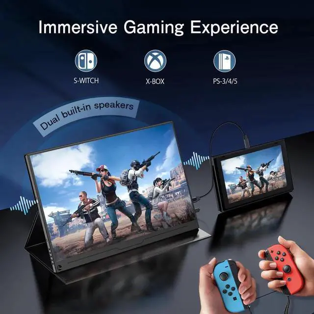 Alt view image 4 of 7 - UPERFECT Portable Monitor 16" 2K 2560x1600 Gaming Monitor 100%sRGB USB C HDMI for PS Xbox