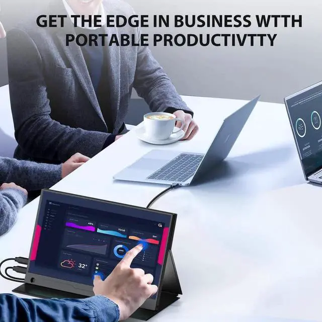 Alt view image 4 of 7 - UPERFECT 1080P FHD Mini Monitor Touchscreen IPS HDR Display External Second Monitor with Type-C & HDMI for Laptops, Tablets, Consoles