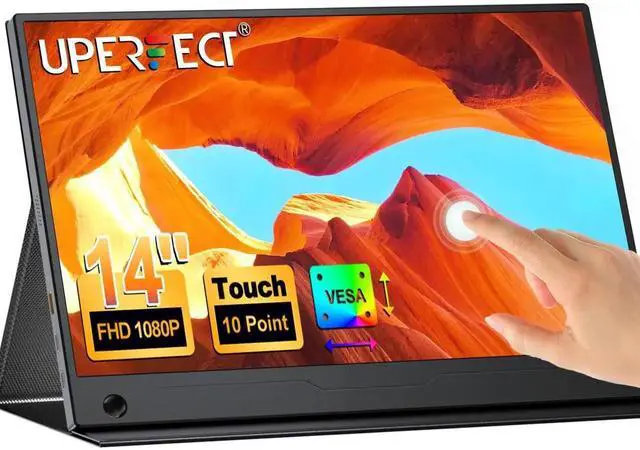 Main image of UPERFECT 1080P FHD Mini Monitor Touchscreen IPS HDR Display External Second Monitor with Type-C & HDMI for Laptops, Tablets, Consoles