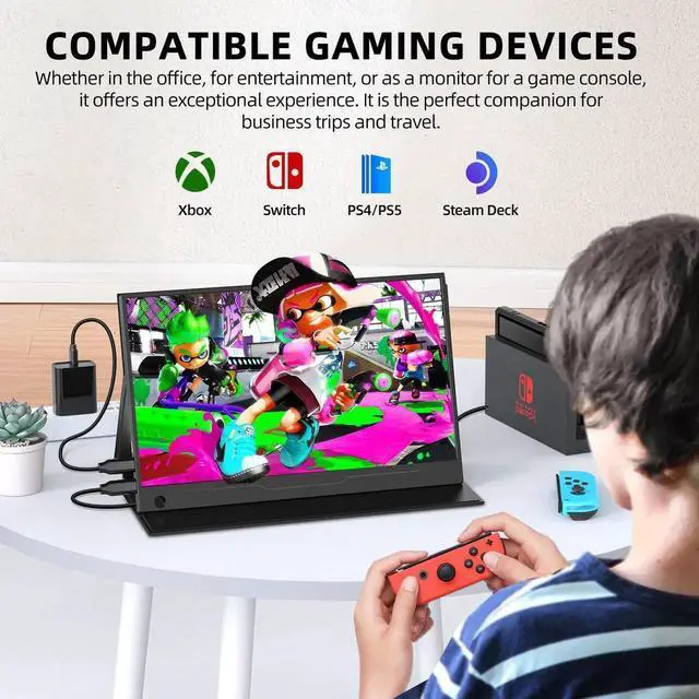 Alt view image 5 of 7 - UPERFECT 1080P FHD Mini Monitor Touchscreen IPS HDR Display External Second Monitor with Type-C & HDMI for Laptops, Tablets, Consoles