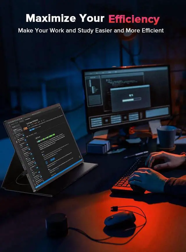 Alt view image 3 of 6 - UPERFECT 16" Portable Monitor 2K 144HZ HDR FreeSync Portable Gaming Monitor For Laptop, PS5, Xbox, Switch