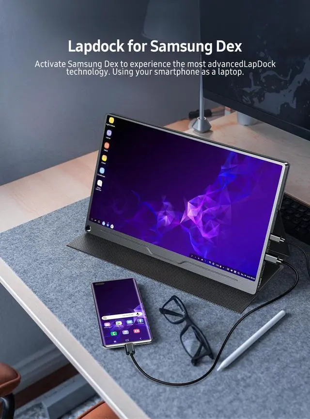 Alt view image 7 of 7 - UPERFECT 17.3" 4K UHD Portable Monitor with 100% AdobeRGB, 500 Nits, FreeSync, HDR, Dual Type-C, HDMI, Eye Care, VESA, Smart Cover - For Laptops, PCs, Phones