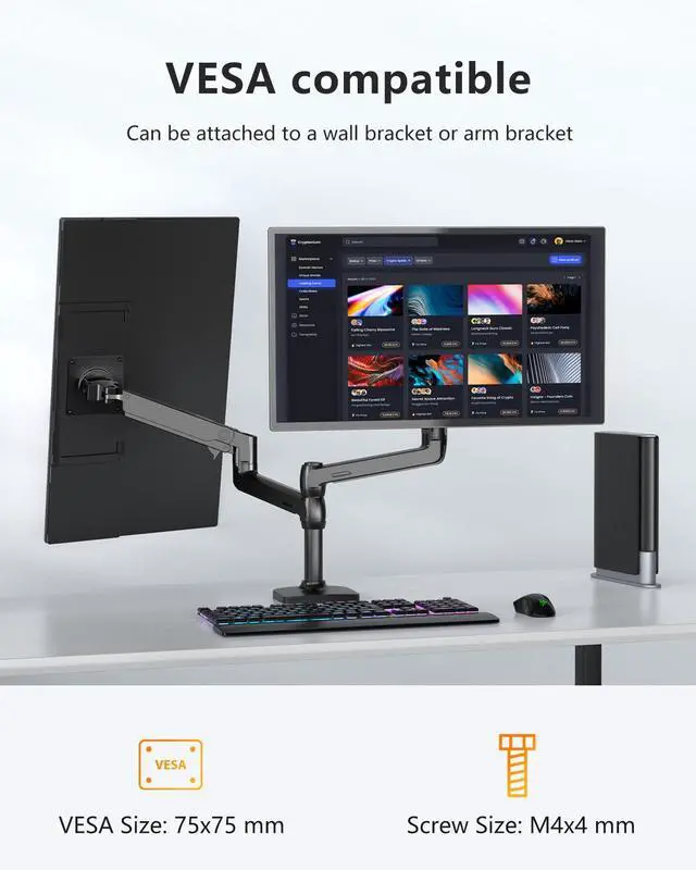 Alt view image 7 of 7 - UPERFECT 21.5 Inch 120HZ Portable Monitor w/Kickstand & VESA, Large Portable Gaming Monitor with HDMI Type C, External Dispaly for Laptops, Steamdeck, MacBook, Phones, Mini PC