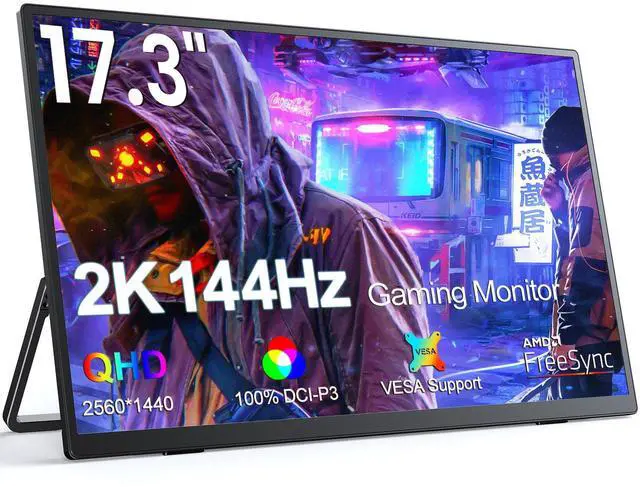 Main image of UPERFECT 17.3" 2K 144Hz HDR Portable Monitor with Built-in Speakers USB-C HDMI 100% sRGB 2560*1440 Gaming Monitor VESA Mountable