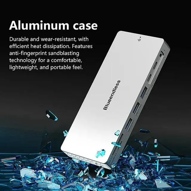 Alt view image 3 of 7 - UPERFECT 14 in 1 USB C Hub, USB C Docking Station Dual Monitor, Adapter with HDMI(4K60Hz), Ethernet, 3 USB 10G,100W PD, SD/TF, Audio, Laptop Docking Station for Dell/HP/Lenovo/ThinkPad/Surface