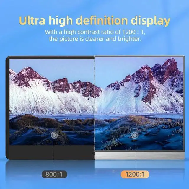 Alt view image 4 of 6 - UPERFECT 15.6" 4K Portable Monitor 3840*2160 4K Portable Display Gaming Monitor USB C HDMI