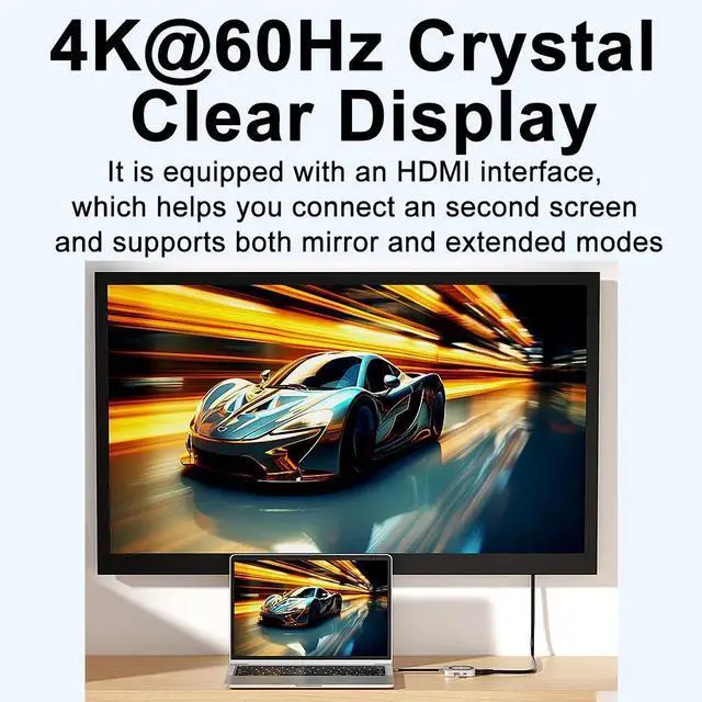 Alt view image 6 of 7 - Uperfect 8-in-1 Magnetic USB-C Hub, 4K@60Hz HDMI, 100W PD Charging, 10Gbps USB-C, SD/TF Card Readers, 3.5mm Audio Compatible with MacBook, iPad Pro, and iPhone