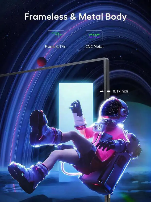 Alt view image 4 of 7 - UPERFECT 18.5" 120Hz Portable Monitor 1080P HDMI Dual USB C Computer Gaming Monitors Freesync HDR w/VESA