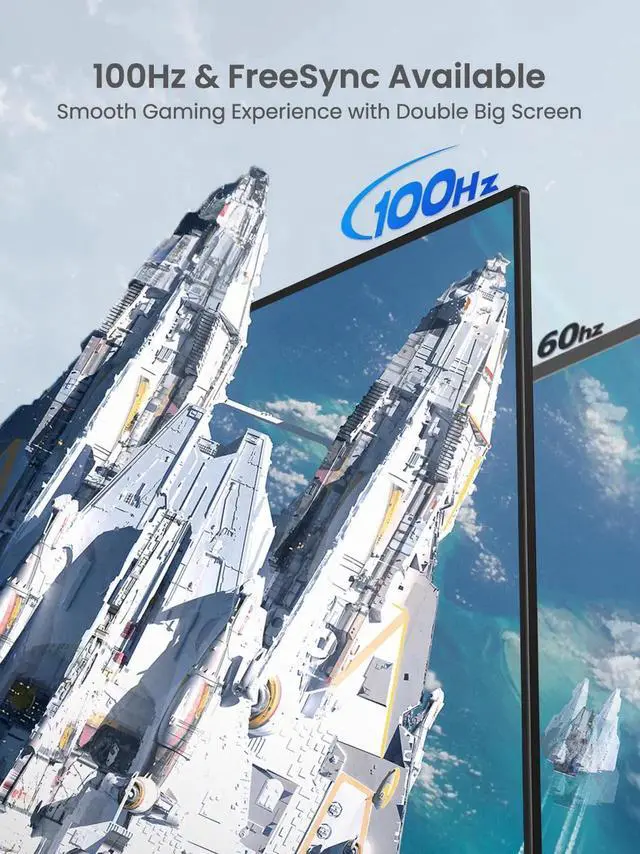 Alt view image 3 of 7 - UPERFECT Delta 23.8" 100Hz Dual Monitor Portable Screen Extender with 1080P HDR, 360° Folding, VESA Mount for Laptop, PC, Phone, Game Console (No Driver Needed)