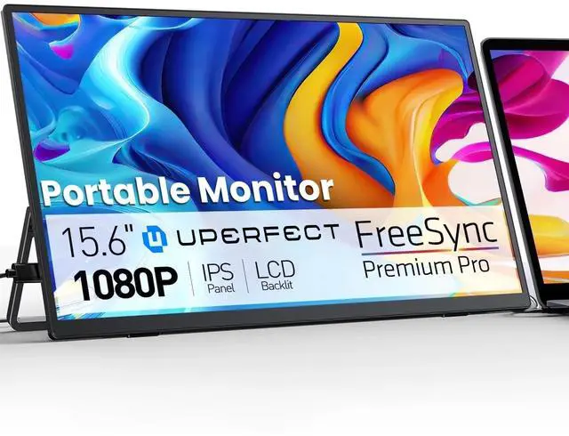 Main image of UPERFECT 15.6" Portable Monitor 1080P FHD, 125% sRGB, 350Nits, USB-C HDMI, w/Stand - Universal Laptop/Phone/Gaming Monitor