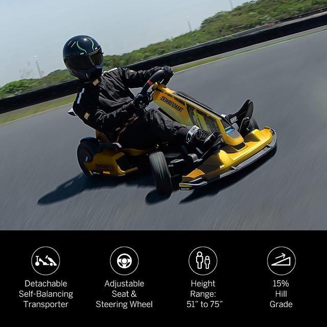 Segway Ninebot Electric GoKart Pro- 4,800W Motor, 23 Miles Range & 15.5MPH,  W. Capacity 220lbs, Outdoor Race Pedal Go Karting Car for Kids & Adults,  Adjustable Length and Height, Ride on Toys 