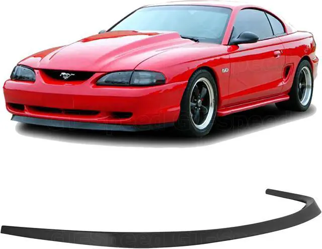 Main image of GT-Speed OE Style PU Front Bumper Lip for 1994-1998 Ford Mustang Base GT - Single Pack, Unpaint Black, Come with Hardware