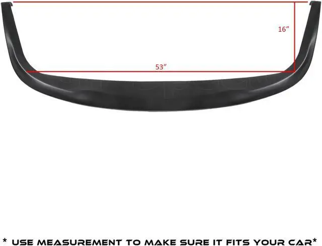 Alt view image 6 of 7 - GT-Speed Universal CS Style (Non-Vehicle Specific) 67"L x 24"D PU Front Bumper Lip - Single Pack, Unpaint Black, Come with Hardware