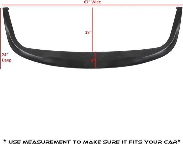 Alt view image 4 of 7 - GT-Speed Universal CS Style (Non-Vehicle Specific) 67"L x 24"D PU Front Bumper Lip - Single Pack, Unpaint Black, Come with Hardware