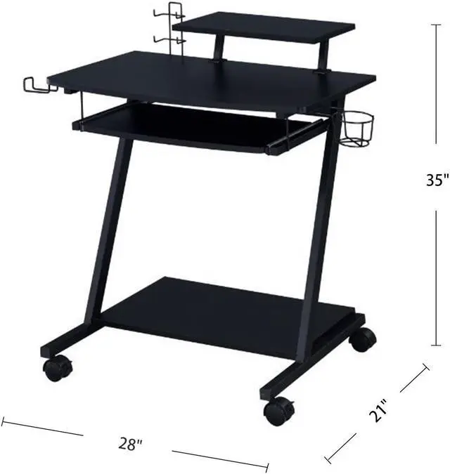 Alt view image 6 of 6 - Gaming Table, Black Finish
