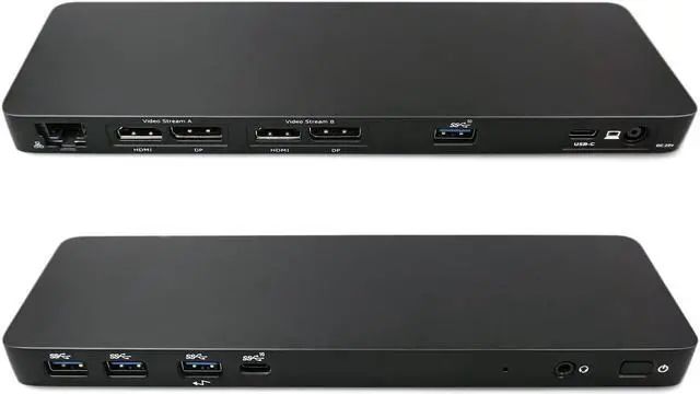 Main image of Maxtek USB 3.1 Gen 2 Dual 4K Universal Docking Station w/PD, USB-A, USB-C, HDMI, DisplayPort, Gigabit Ethernet, Audio in/Out, Kensington Lock (MX-DS-U3901)