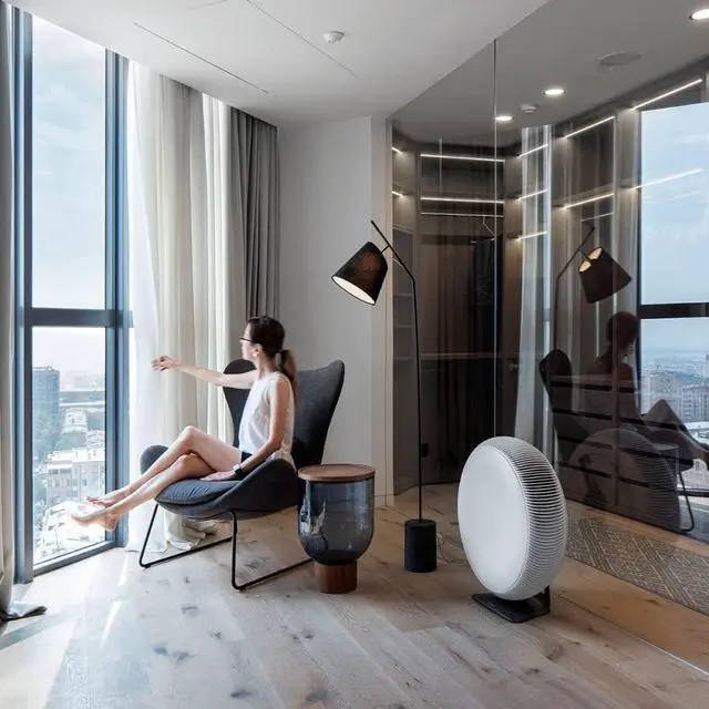 Alt view image 7 of 7 - IQAir Atem X Air Purifier for Large Room in Home, Kitchen, Living Room, Office up to 1650 sq. ft., HyperHEPA Filters Viruses, Bacteria, Allergies, Asthma, Mold, Pets, Dust, Odor; Made in Germany