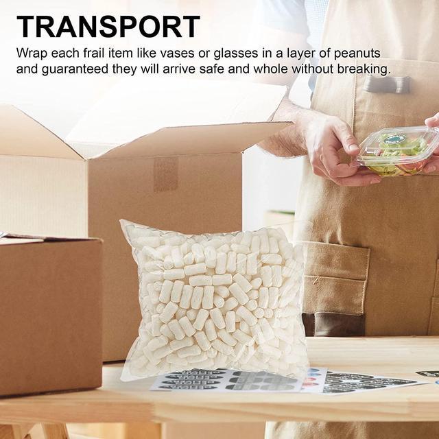 MT Products White Biodegradable Packing Peanuts / Packing Foam for Shipping  